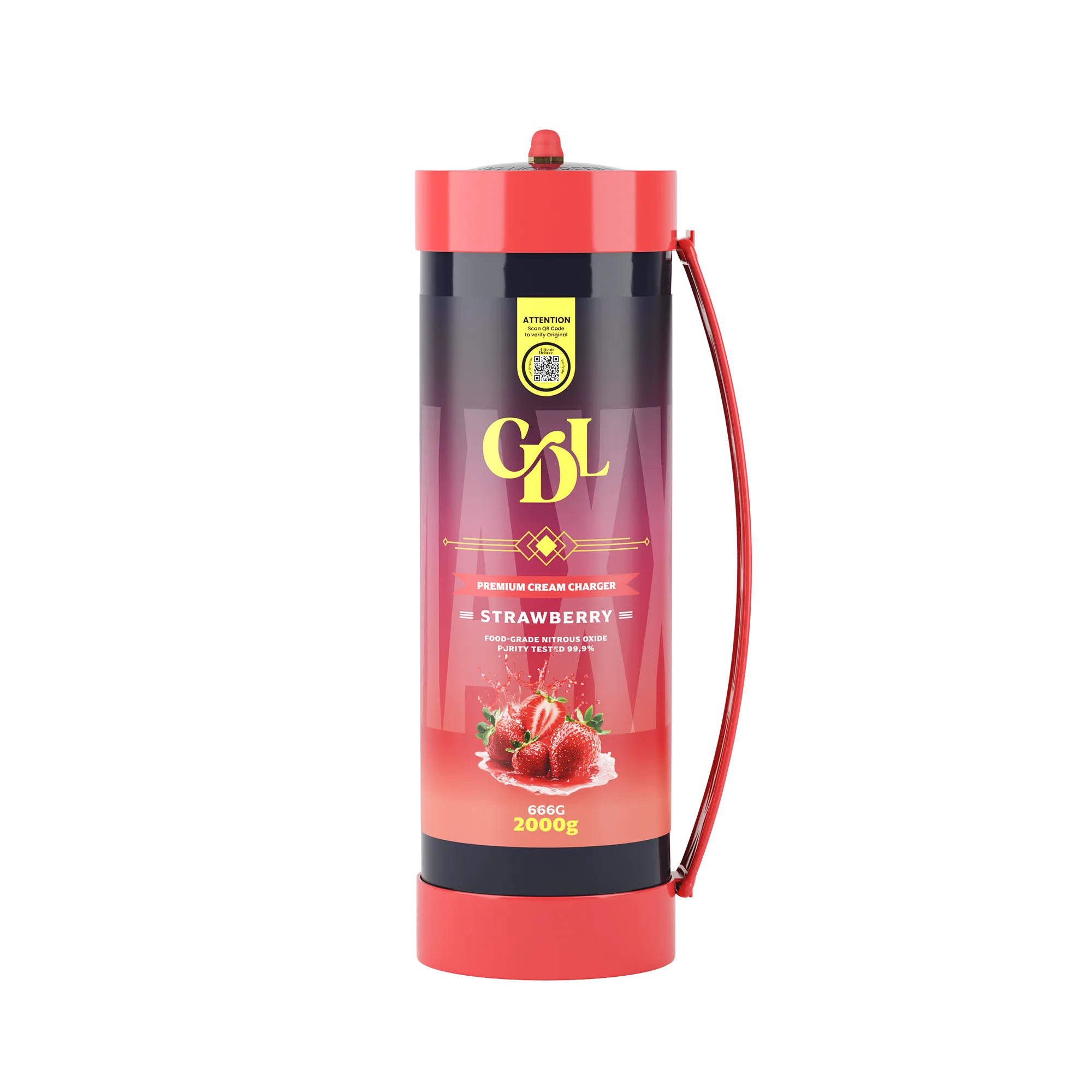 Cream Deluxe Maxxi 2000g N2O Strawberry Cream Deluxe Maxxi 2000g N2O Strawberry - Image 1